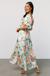 Lina Satin Dress | Multi Print